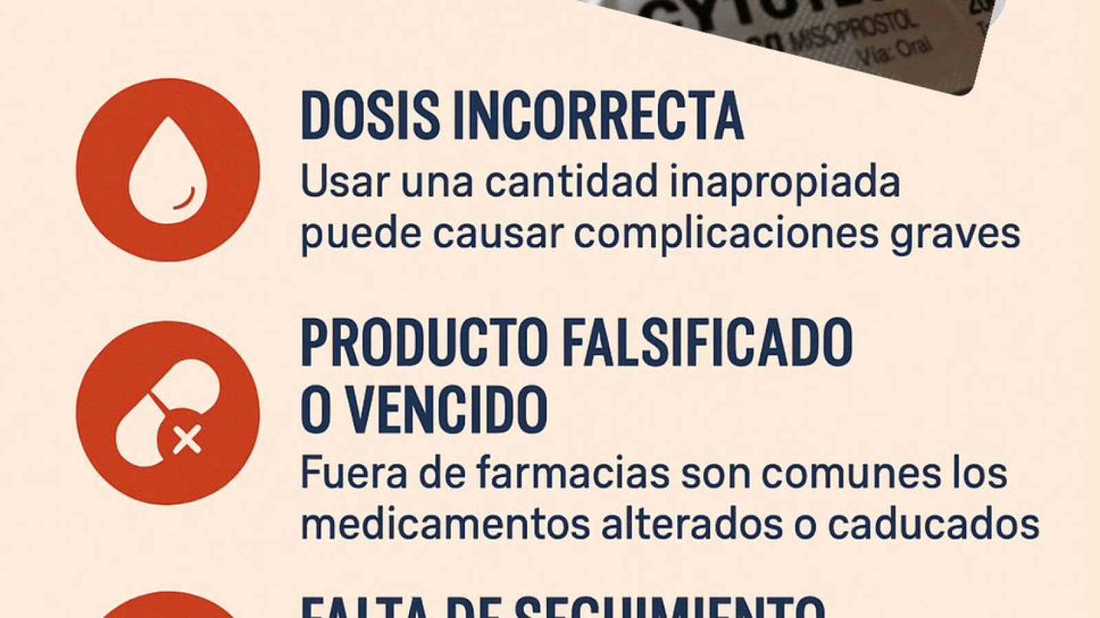 Riesgos de automedicarse con Cytotec sin receta médica